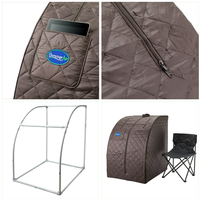 Durasage Health Personal Steam Sauna for Weight Loss, Detox & Relaxation at Home, Chair Included - Black Coffee DSS-M-08