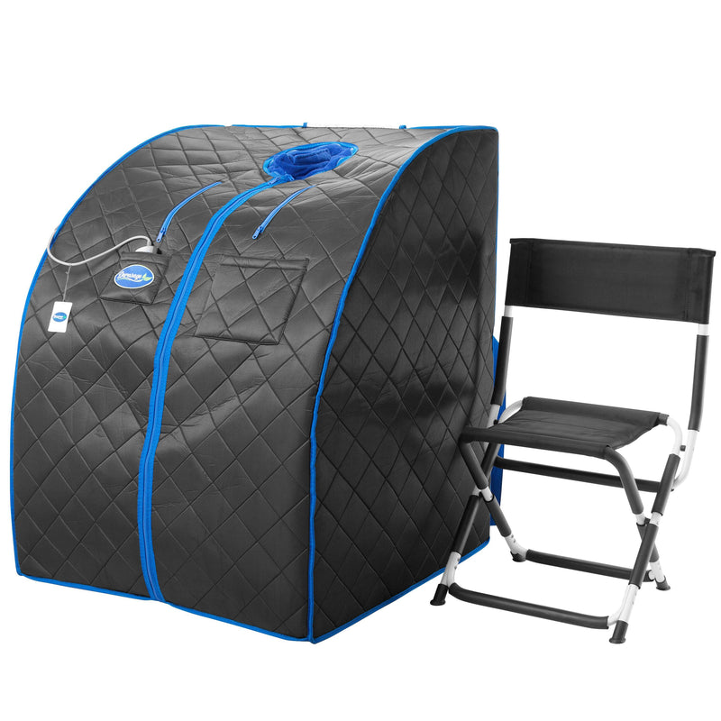 Durasage Health Personal Ultra Low Emf Portable Infrared Sauna for Relaxation at Home, with Handheld Remote Control, Heated Footpad and Chair DIF-5000_BLACK