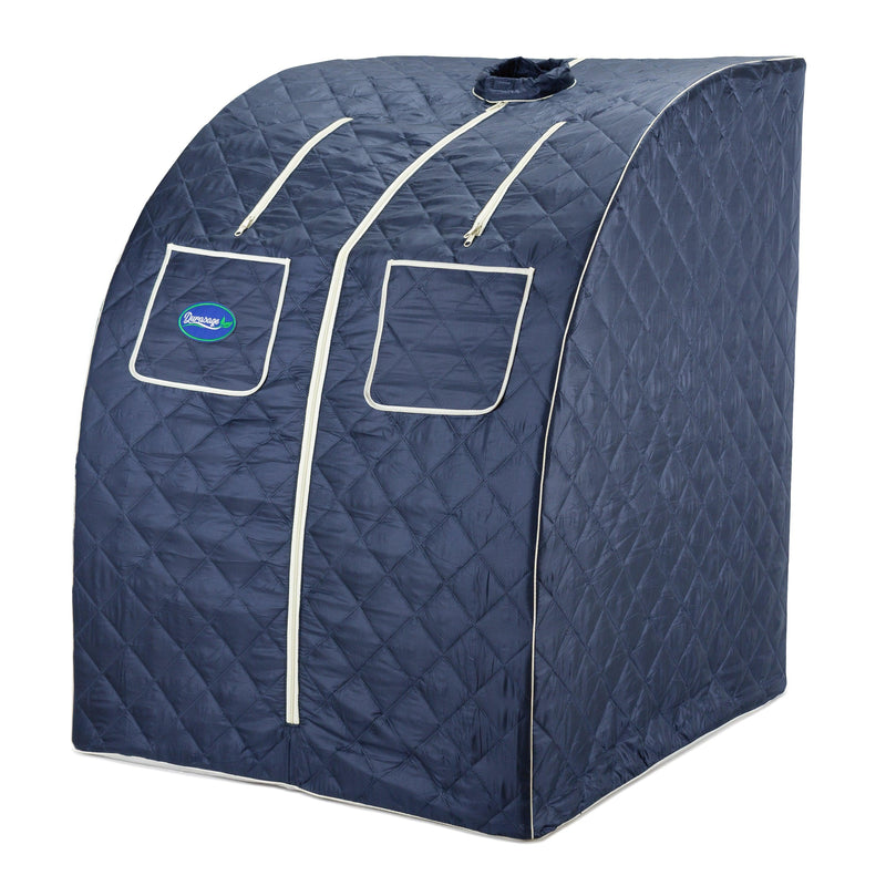 Durasage Health Durasage Oversized Portable Personal Steam Sauna Spa for Relaxation at Home, 60 Minute Timer, 800 Watt Steam Generator, Chair Included - Satin Blue DSS-XL-07