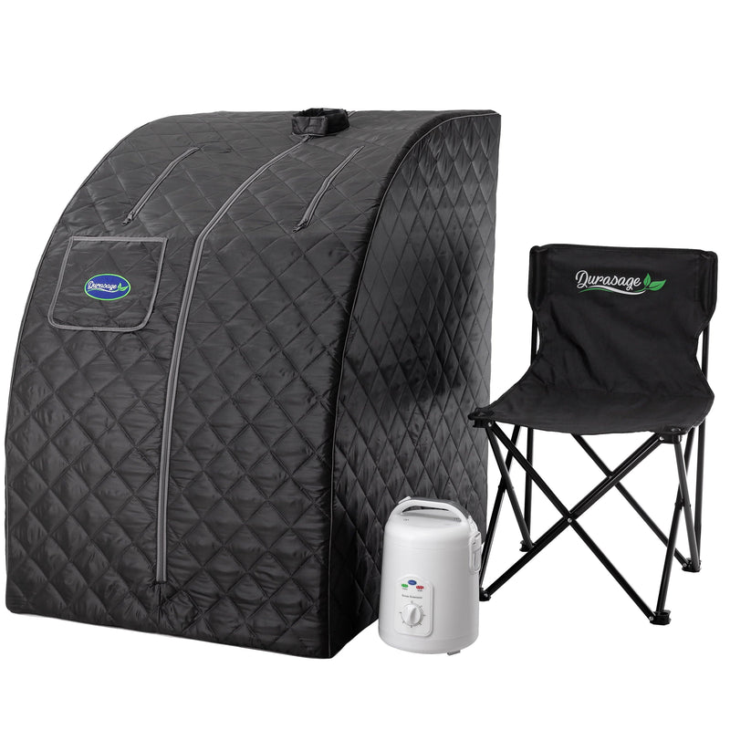 Durasage Health Personal Steam Sauna for Weight Loss, Detox & Relaxation at Home, Chair Included - (Black) DSS-M-09