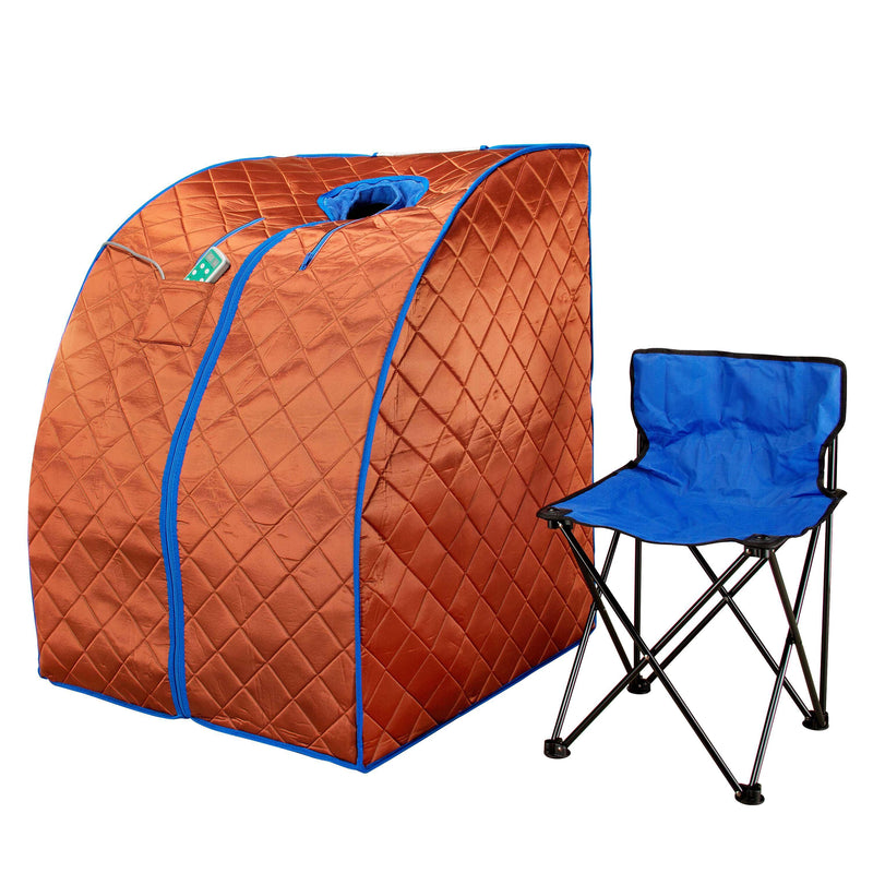 Durasage Health Large Portable Low EMF Negative Ion Indoor Sauna with Chair and Heated Footpad Included - Copper DIF-5000_COPPER
