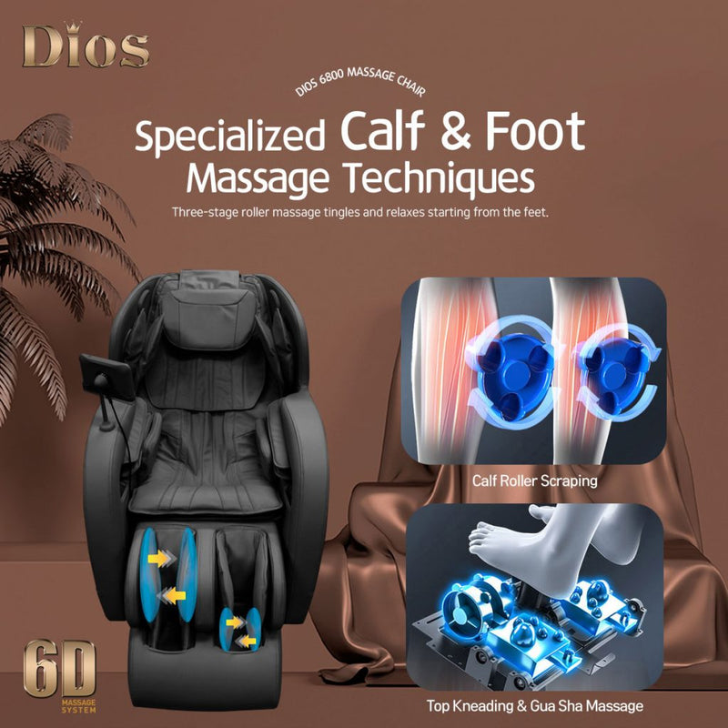 Kahuna Dios Massage Chair 6D Dual Core Air Roller SL-track Dios 6800