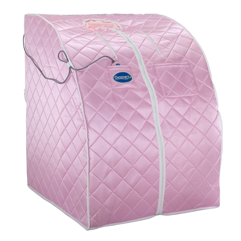 Durasage Health Large Portable Low EMF Negative Ion Indoor Sauna with Chair and Heated Footpad Included - Light Pink DIF-5000_LPINK