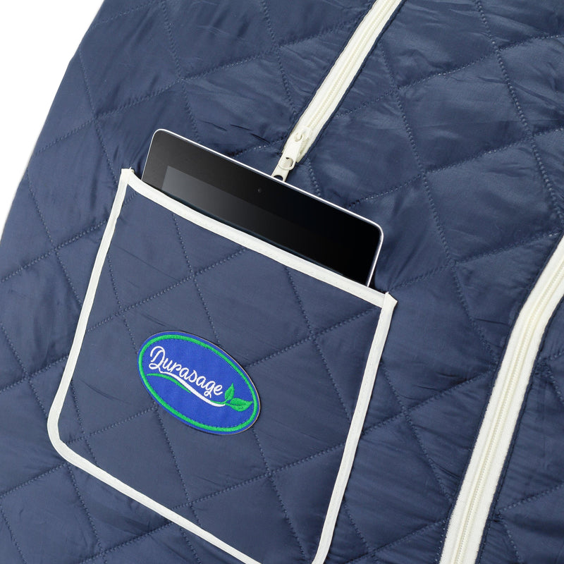 Durasage Health Durasage Oversized Portable Personal Steam Sauna Spa for Relaxation at Home, 60 Minute Timer, 800 Watt Steam Generator, Chair Included - Satin Blue DSS-XL-07