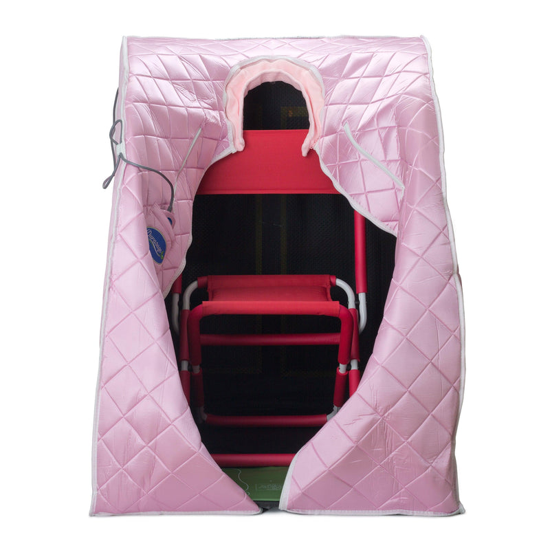 Durasage Health Large Portable Low EMF Negative Ion Indoor Sauna with Chair and Heated Footpad Included - Light Pink DIF-5000_LPINK