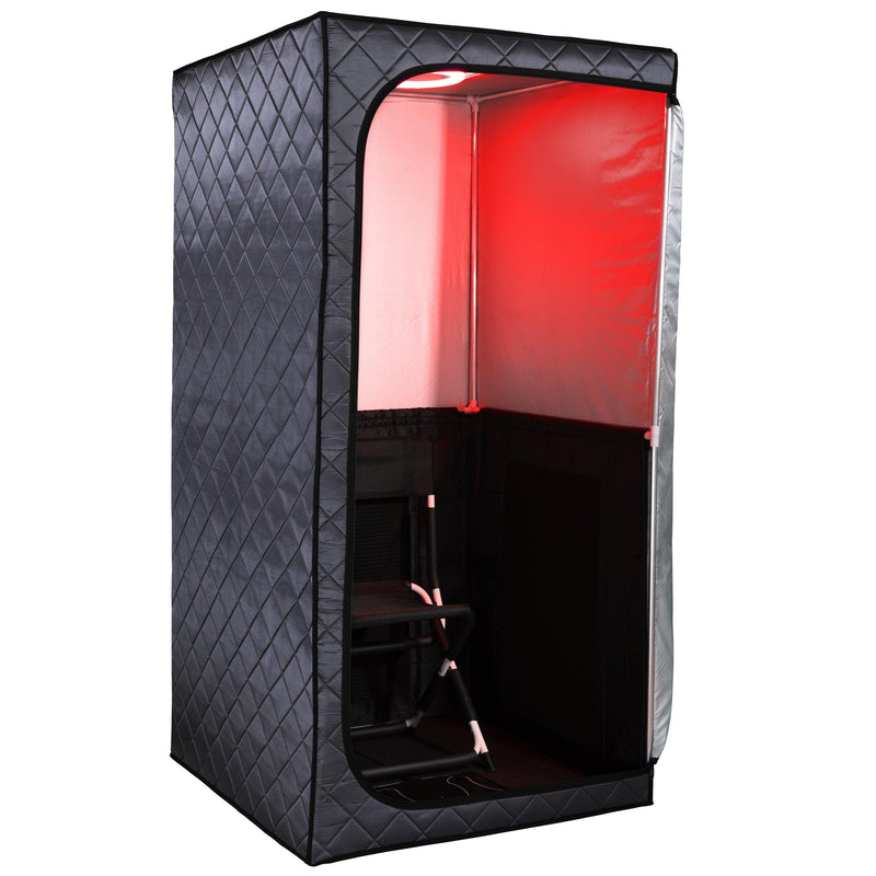 Durasage Health Portable Full Size Infrared Sauna for at Home | Ultra Low EMF Infrared Panels | LED Lighting, Heating Foot Pad and Portable Chair (1-Person) DIR-1P-03