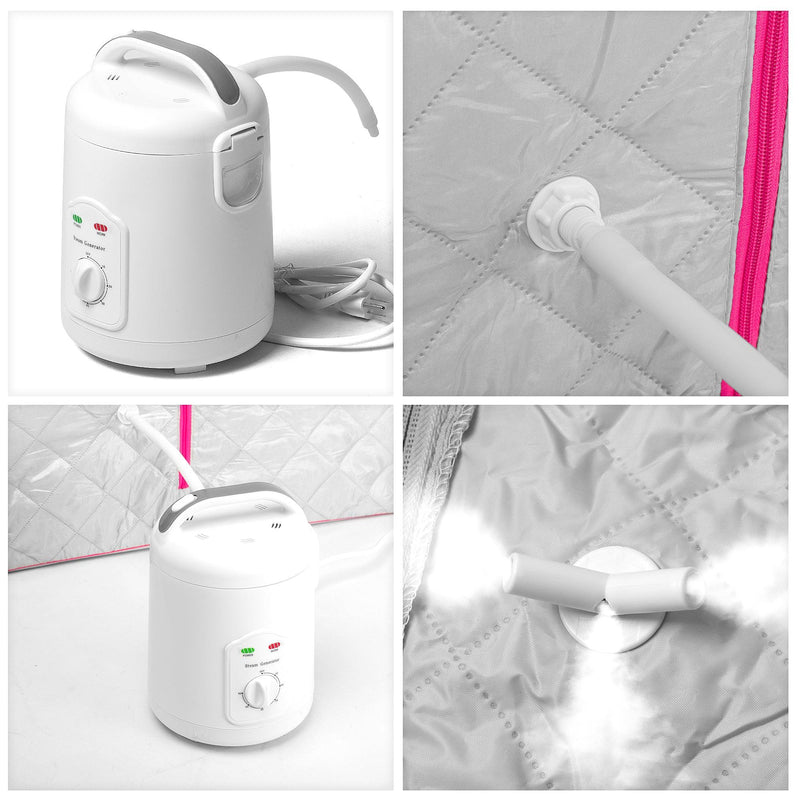 Durasage Health Lightweight Personal Steam Sauna for Weight Loss, Detox & Relaxation, 60 Minute Timer - Pink SS03-Pink