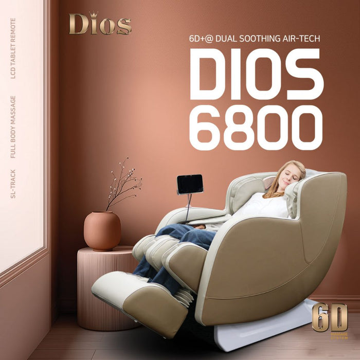 Kahuna Dios Massage Chair 6D Dual Core Air Roller SL-track Dios6800