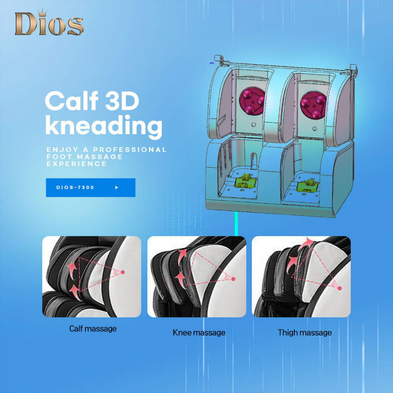 Kahuna Dios Massage Chair 7D Dual Core Air Roller SL-track with 3D Calf Kneading Dios 7300