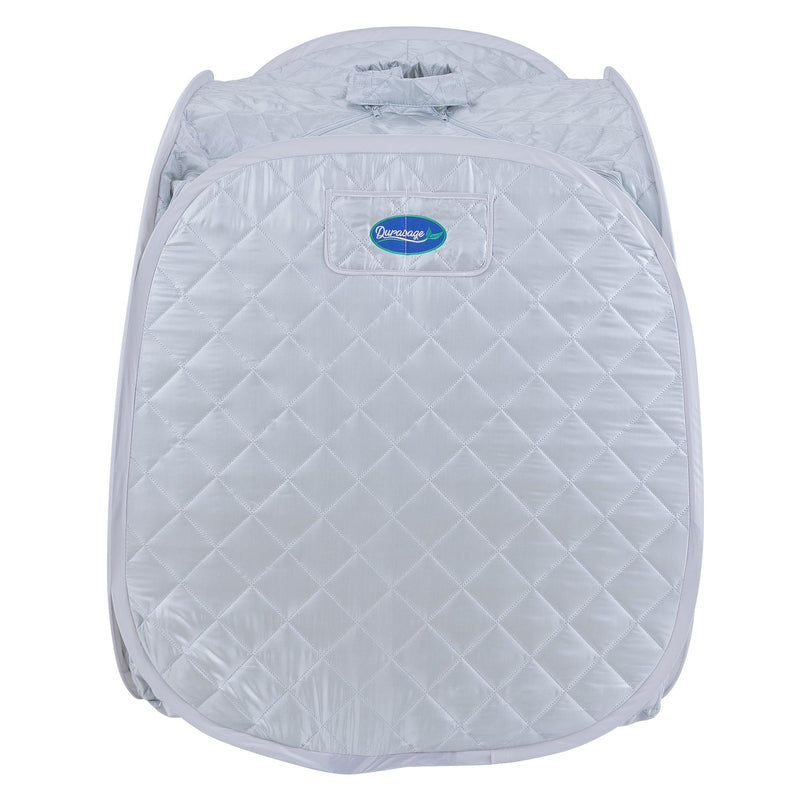 Durasage Health Personal Foldable Steam Sauna for Weight Loss, Detox, Relaxation at Home, 60 Minute Timer, 800 Watt Steam Generator, Chair Included (Silver) DFS-M-01