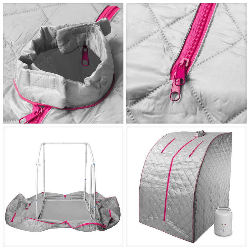 Durasage Health Lightweight Personal Steam Sauna for Weight Loss, Detox & Relaxation, 60 Minute Timer - Pink SS03-Pink