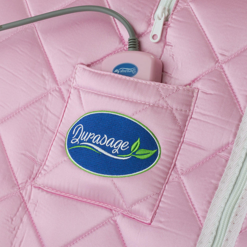 Durasage Health Large Portable Low EMF Negative Ion Indoor Sauna with Chair and Heated Footpad Included - Light Pink DIF-5000_LPINK