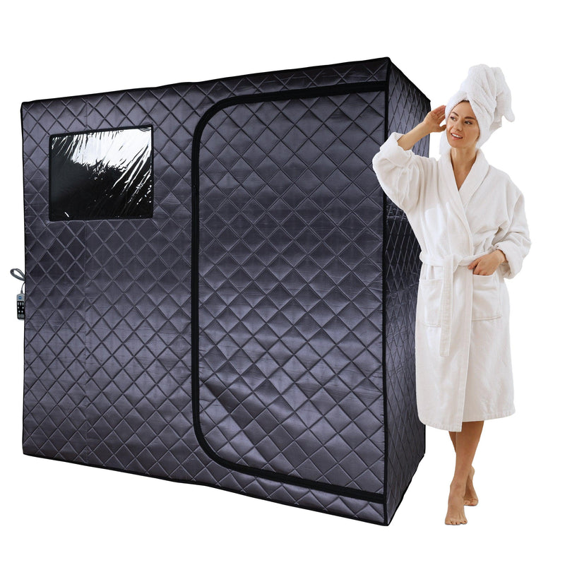Durasage Health Portable Full Size Infrared Sauna for at Home | Ultra Low EMF Infrared | LED Lighting, Heating Foot Pad, Ceramic Heat Fan (2-Person) DIR-2P-03