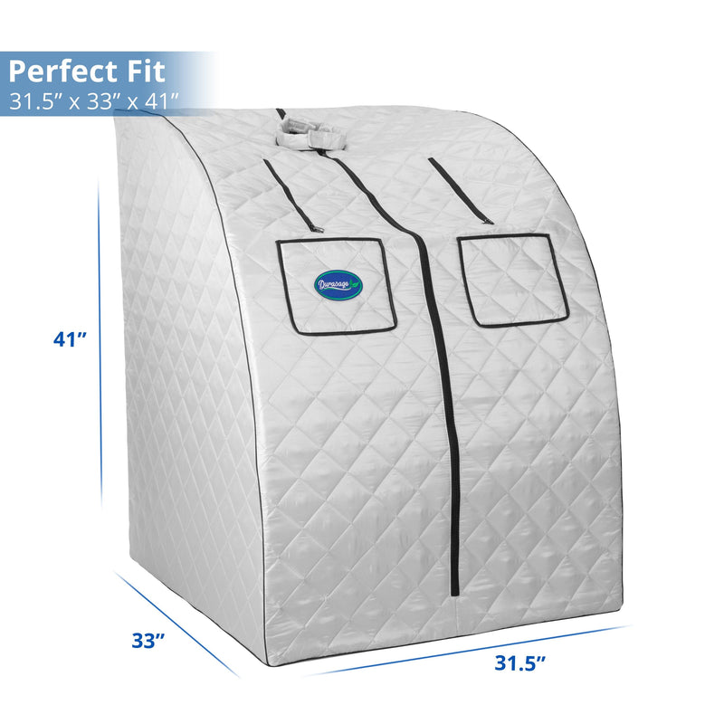Durasage Health Oversized Portable Steam Sauna for Weight Loss, Detox & Relaxation at Home, Chair Included - Silver DSS-XL-01