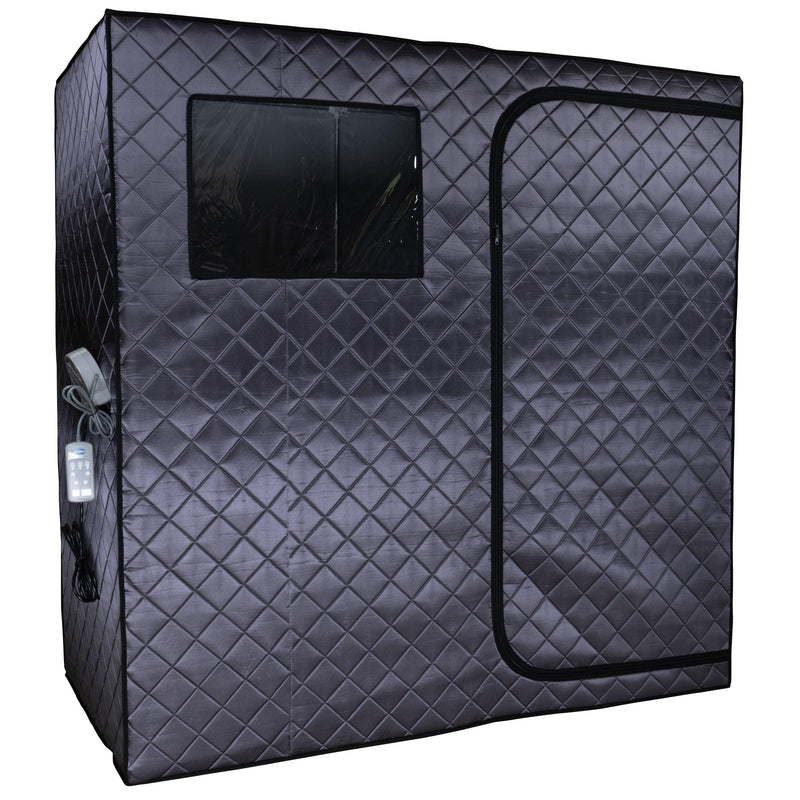 Durasage Health Portable Full Size Infrared Sauna for at Home | Ultra Low EMF Infrared | LED Lighting, Heating Foot Pad, Ceramic Heat Fan (2-Person) DIR-2P-03