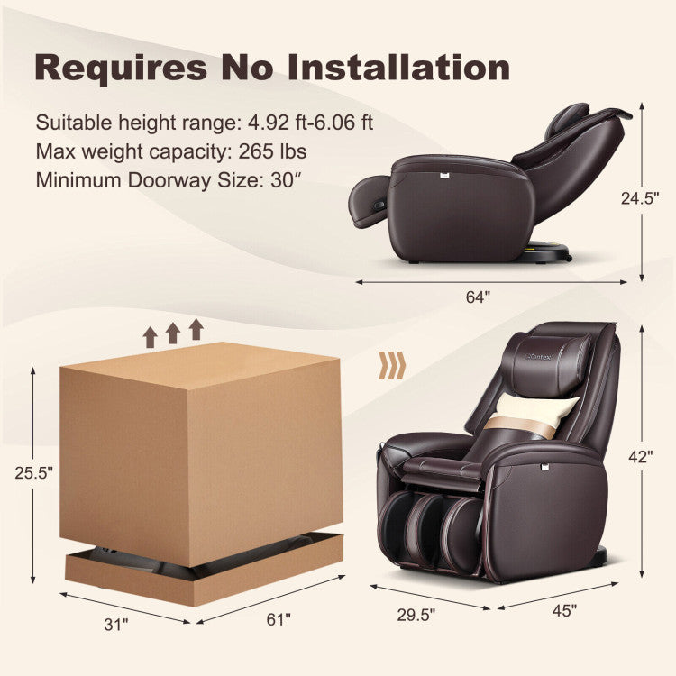 Costway Soothe 26 - Full Body Zero Gravity Massage Chair with Pillow JL10026WL