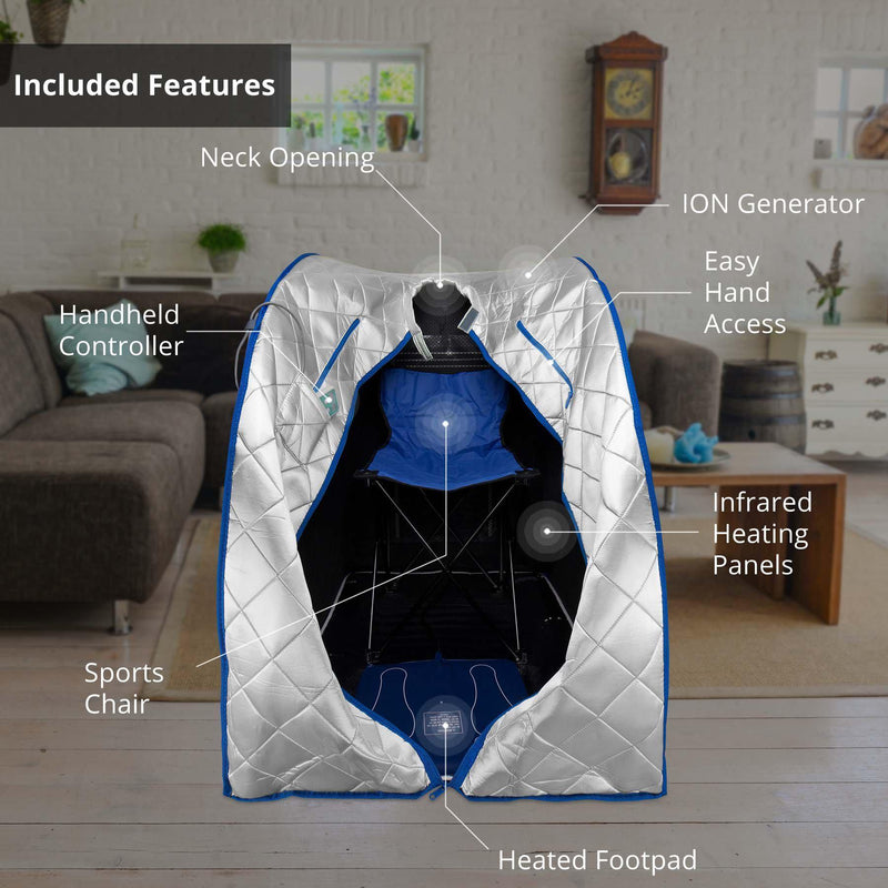 Durasage Health Infrared Heated Personal Sauna with Air Ionizer Generator, 5+ Temperature Levels & up to 30 minutes FIS-101_ION