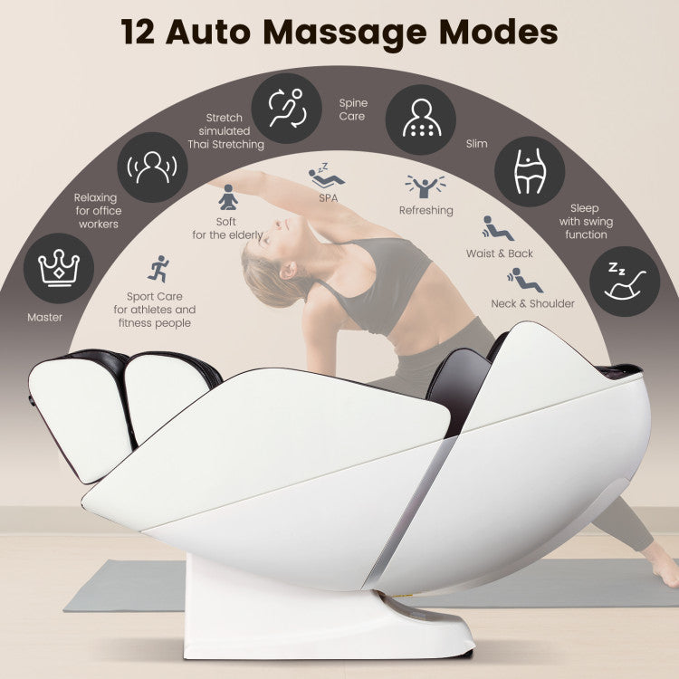 Costway Provox 27-Comfort Full Body Massage Chair with SL Track Airbags Heating JL10027WL