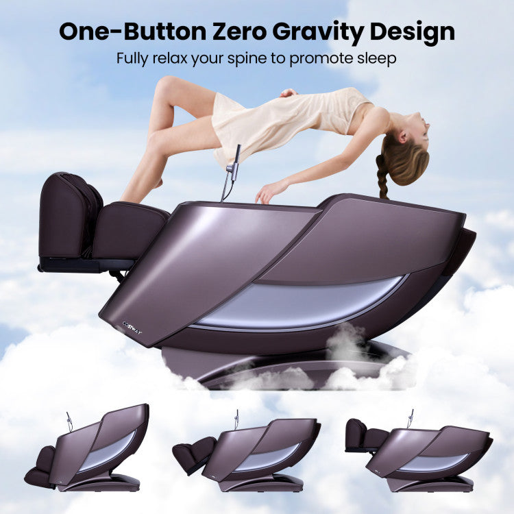 Costway 2025 Enjoyment 42 - Full Body Zero Gravity Massage Recliner with Airbags and Foot Rollers JL10042WL