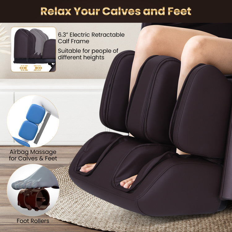 Costway 2025 Enjoyment 42 - Full Body Zero Gravity Massage Recliner with Airbags and Foot Rollers JL10042WL