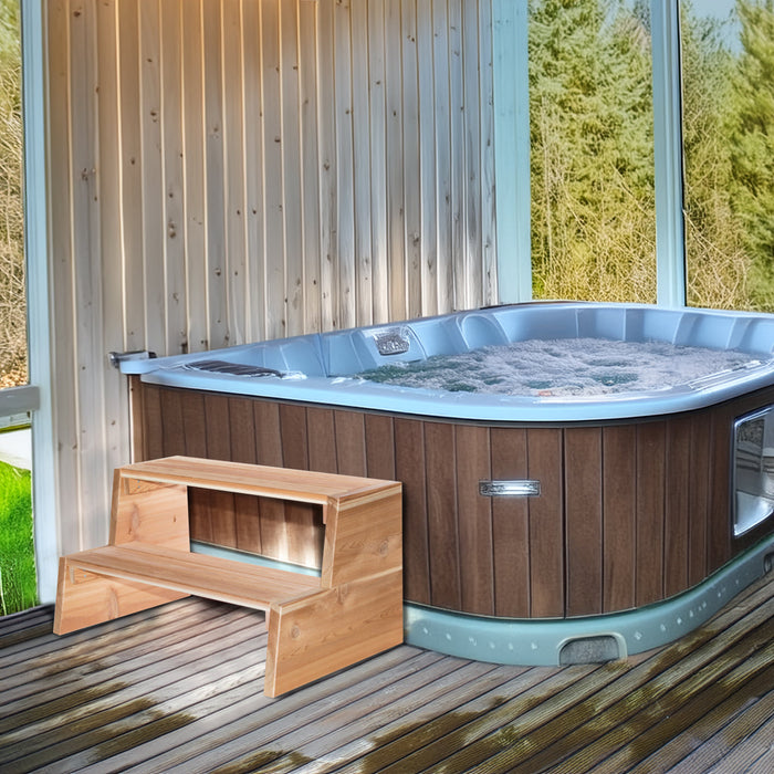 All Things Cedar Spa Steps Stool HT34