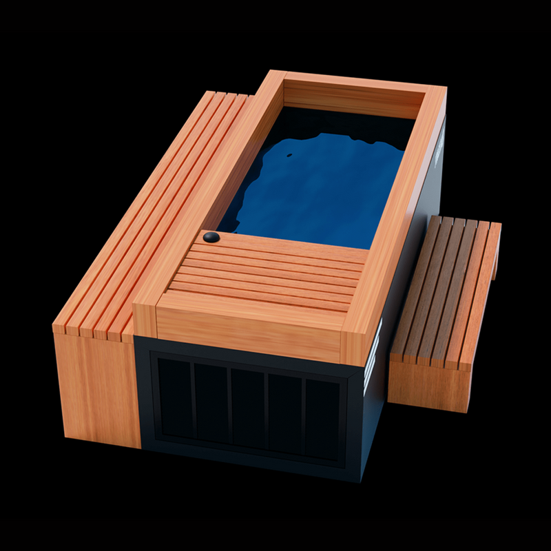 Medical Sauna Frozen 8 Cold Plunge with Bar Counter & Heavy Duty Step