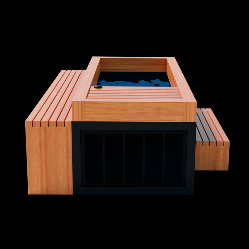 Medical Sauna Frozen 5 Cold Plunge with Bar Counter & Heavy Duty Step