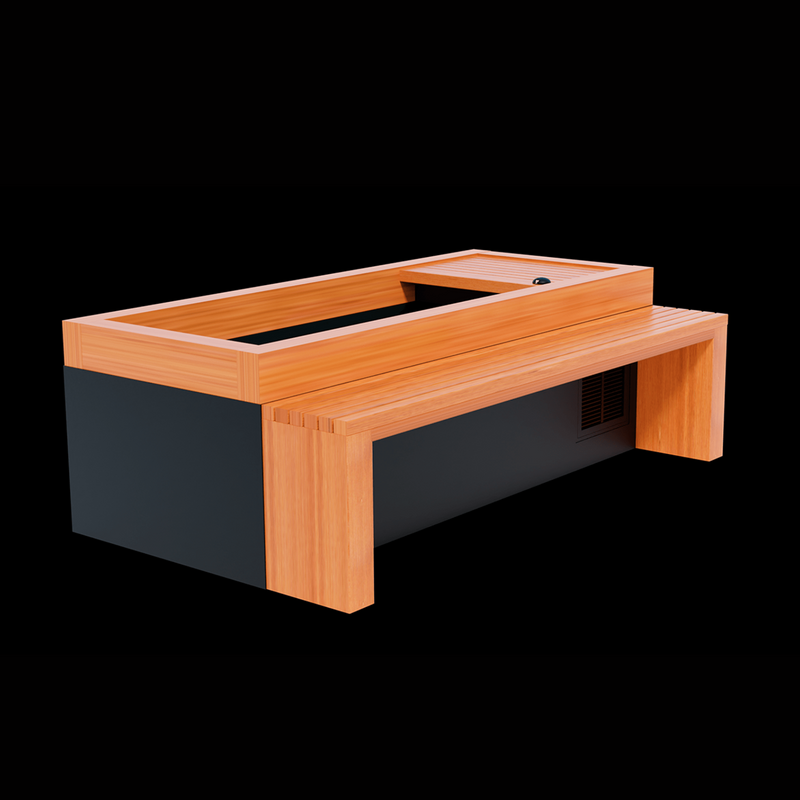 Medical Sauna Frozen 5 Cold Plunge with Bar Counter & Heavy Duty Step