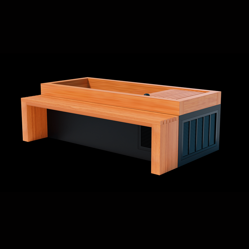 Medical Sauna Frozen 5 Cold Plunge with Bar Counter & Heavy Duty Step