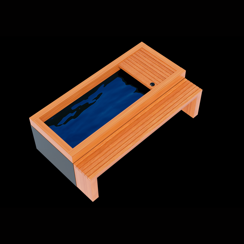 Medical Sauna Frozen 5 Cold Plunge with Bar Counter & Heavy Duty Step