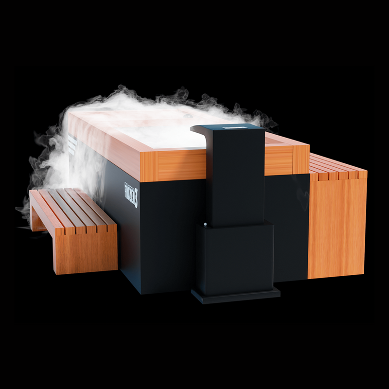 Medical Sauna Frozen 3 Cold Plunge with Bar Counter & Heavy Duty Step and Essential Oil Infuser & Steam Generator