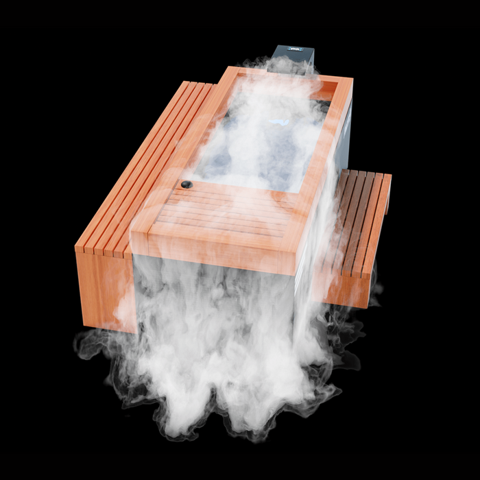 Medical Sauna Frozen 9 Cold Plunge with Bar Counter & Heavy Duty Step and Essential Oil Infuser & Steam Generator