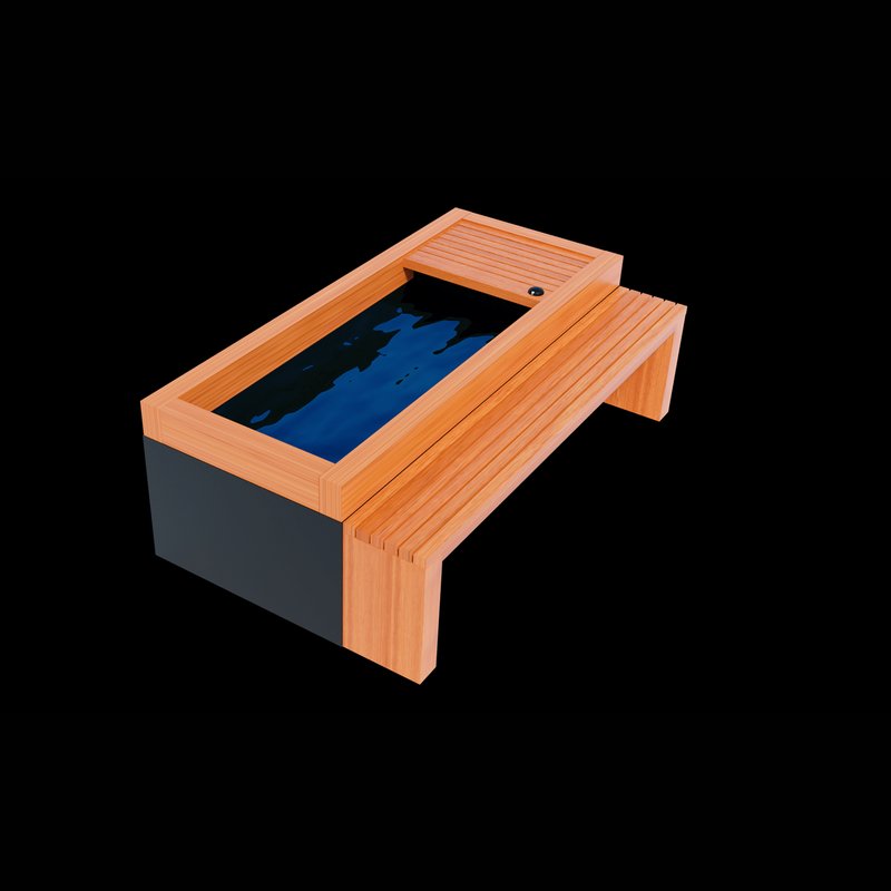 Medical Sauna Frozen 2 Cold Plunge with Bar Counter & Heavy Duty Step