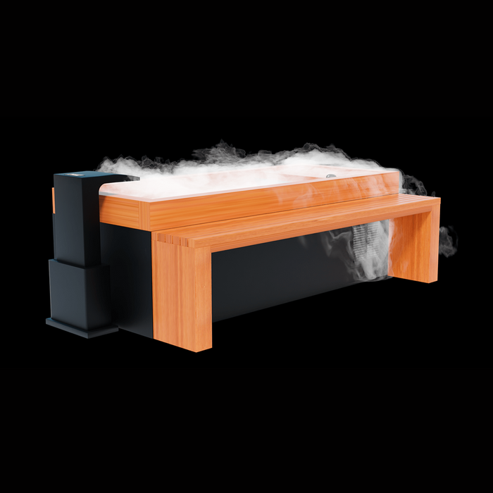 Medical Sauna Frozen 9 Cold Plunge with Bar Counter & Heavy Duty Step and Essential Oil Infuser & Steam Generator