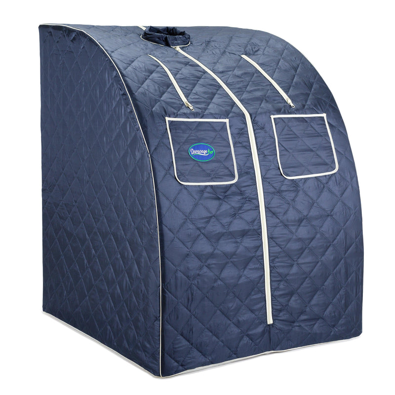 Durasage Health Durasage Oversized Portable Personal Steam Sauna Spa for Relaxation at Home, 60 Minute Timer, 800 Watt Steam Generator, Chair Included - Satin Blue DSS-XL-07