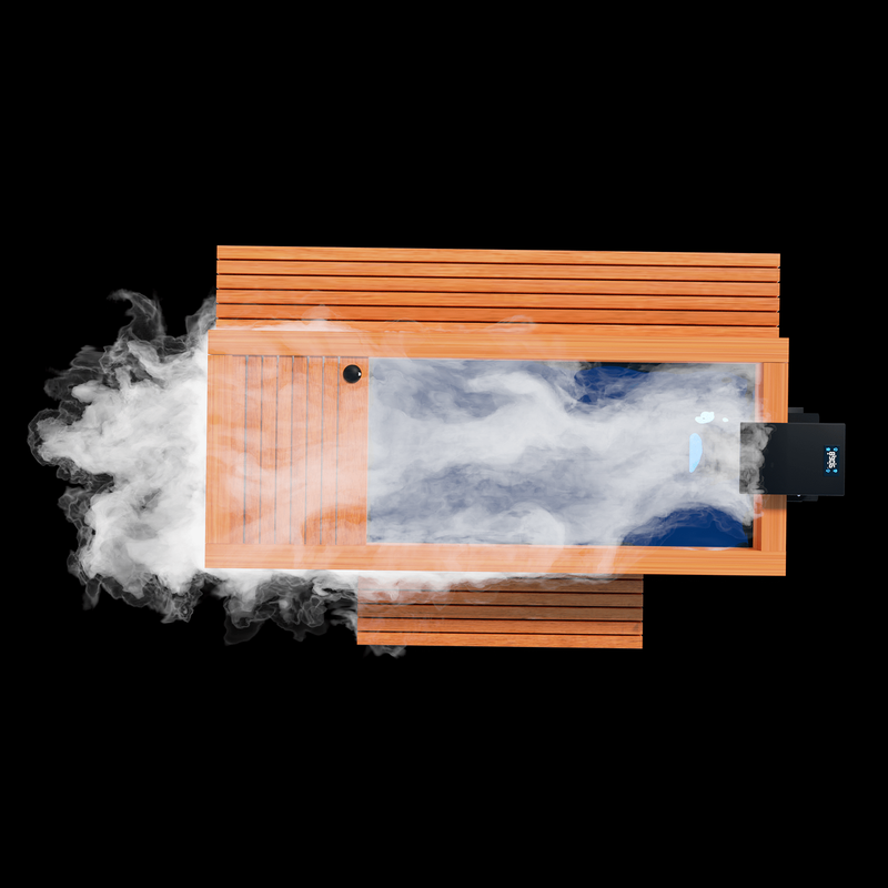 Medical Sauna Frozen 9 Cold Plunge with Bar Counter & Heavy Duty Step and Essential Oil Infuser & Steam Generator