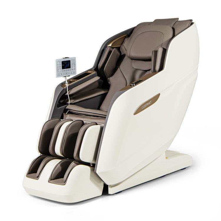 Costway Therapy 36-2024 New 3D Model-SL Track Massage Chair with Airbags Waist and Calves Heating Foot Rollers JL10036WL-BN